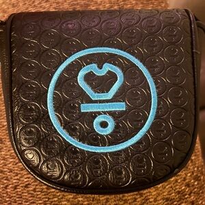 Black and Blue Embroidered Crossbody Bag